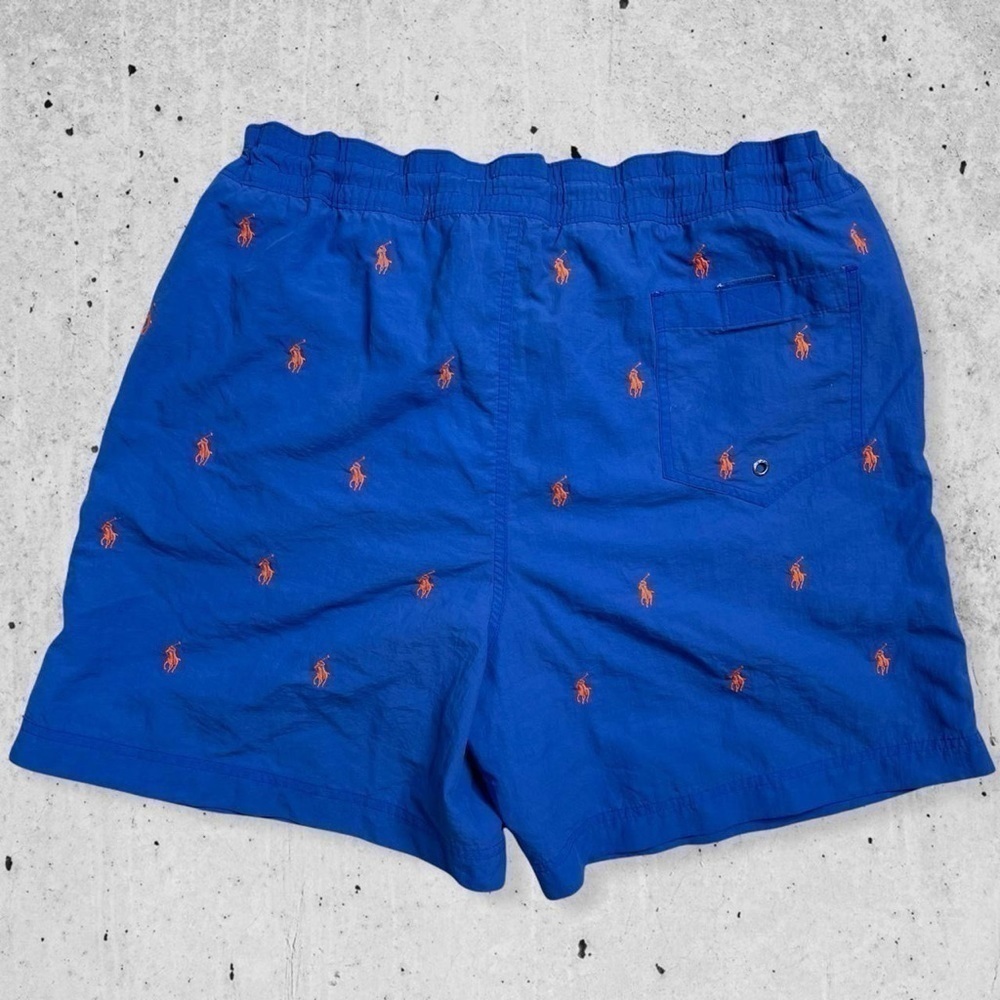 Mens L aop Polo Ralph Lauren shorts blue orange all over pattern - Picture 2 of 4